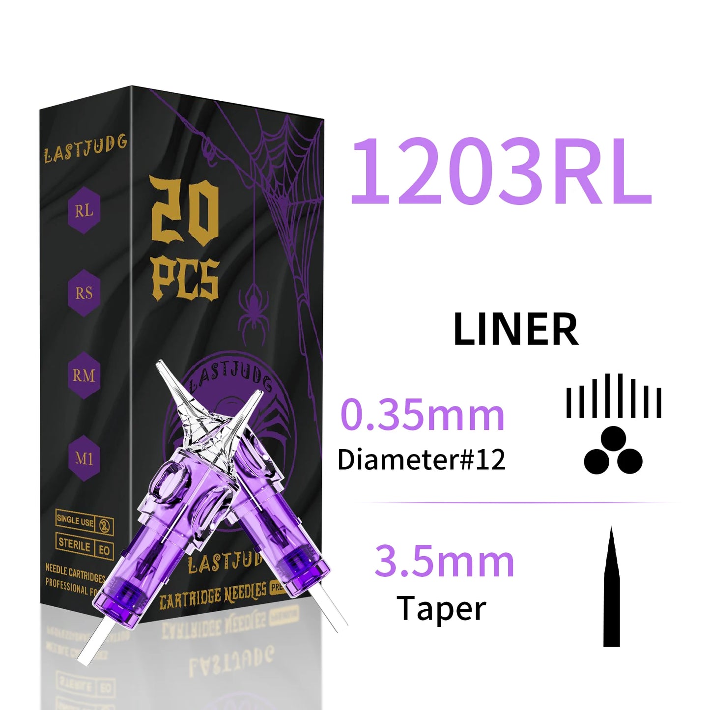 Tattoo Cartridge Needles 20Pcs LASTJUDG Tattoo Needles For Makeup Permanent Tattoo Machine Kit Disposable Safety Tattoo Needles