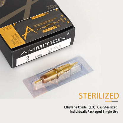 Ambition Glory RL 08/10/12 Tattoo Cartridge Needles 20pcs Disposable Sterilized Safety Tattoo Needle for Cartridge Machine Grips