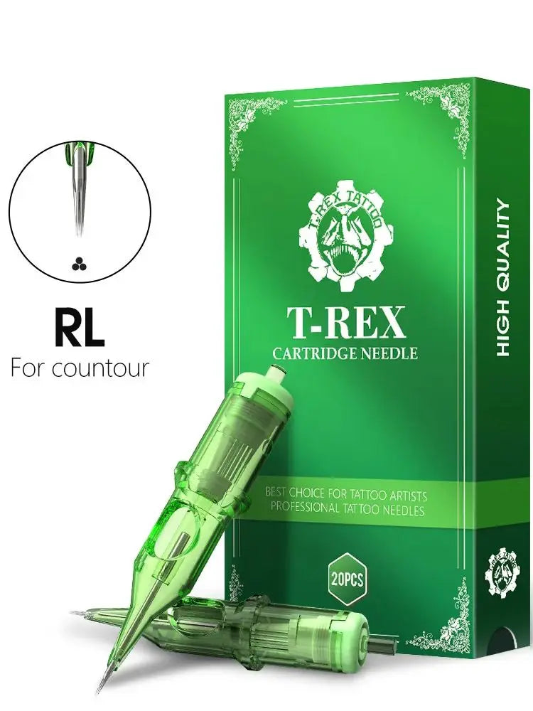 T-Rex 20pcs box tattoo needle RL disposable tattoo needle 0.35mm tattoo rotary pen round lining tattoo needle safe and sterile