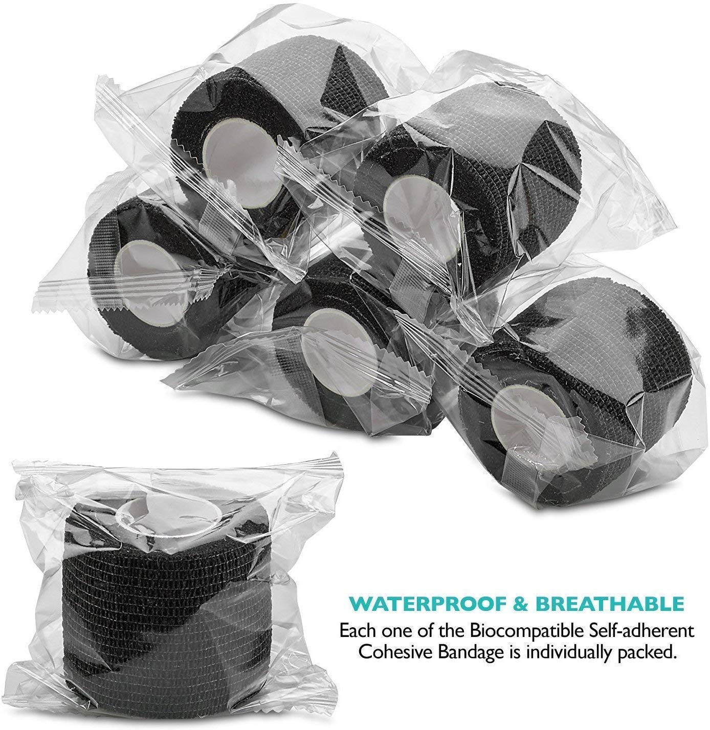 3/6/12/24/48 PCS Tattoo Grip Cover Wrap Disposable Black  Bandage For Tattoo Grip Bandage Machine Tape Tube Accessories
