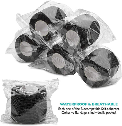 3/6/12/24/48 PCS Tattoo Grip Cover Wrap Disposable Black  Bandage For Tattoo Grip Bandage Machine Tape Tube Accessories