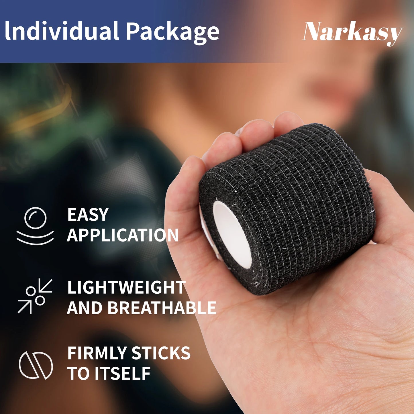 3/6/12/24/48 PCS Tattoo Grip Cover Wrap Disposable Black  Bandage For Tattoo Grip Bandage Machine Tape Tube Accessories
