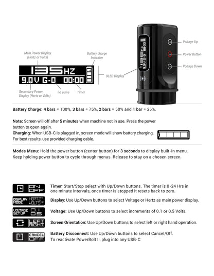 Flux MAX 4.0MM Rotating Tattoo Machine Wireless Permanent Makeup Machine 2400mAh Large Two Battery LED Display Screen Artist