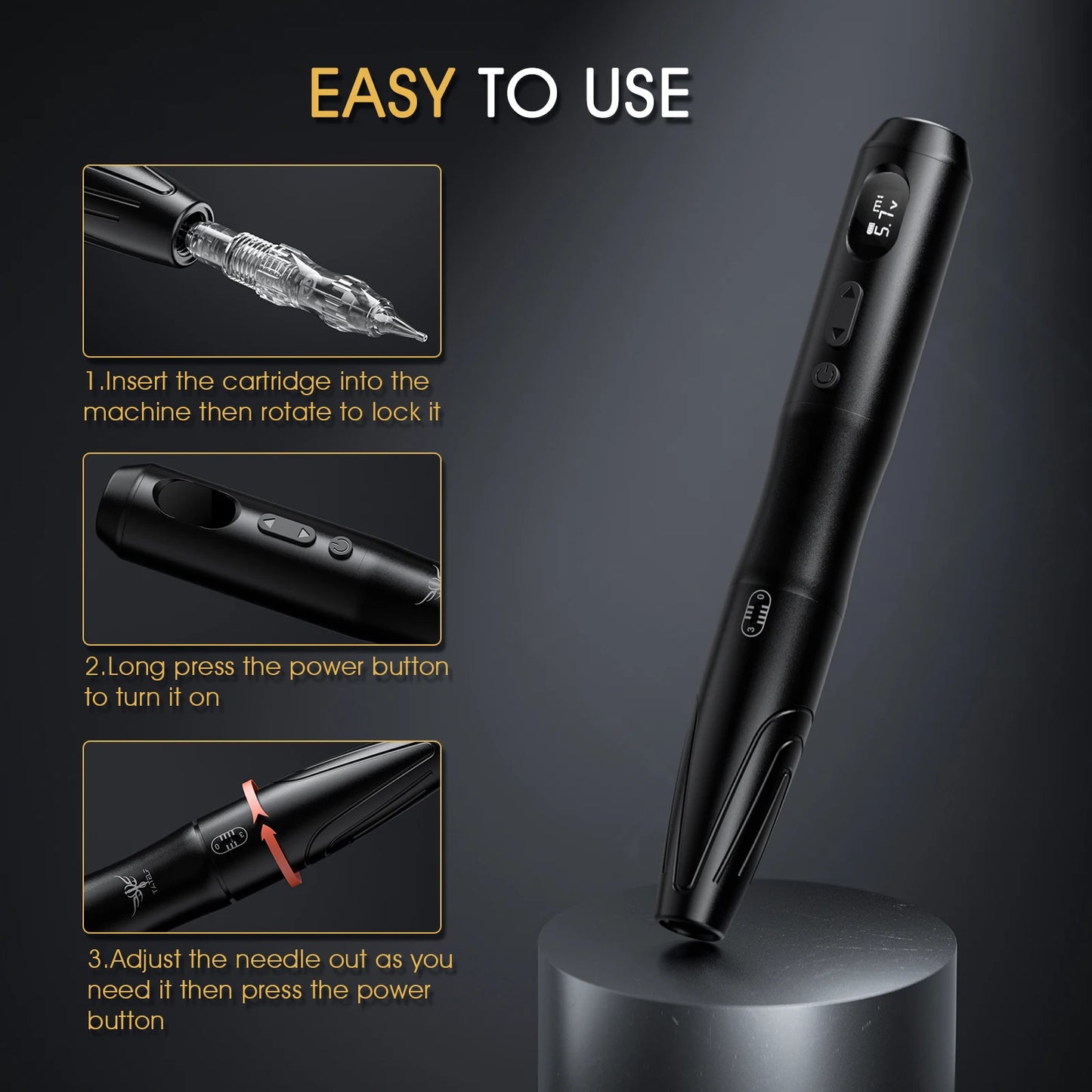 Biomaser S20 Wireless Tattoo Machine Pen for Permanent Makeup Pen Beginner Eyebrows Lips Tattoo Artist Supplies