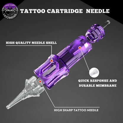 Tattoo Cartridge Needles 20Pcs LASTJUDG Tattoo Needles For Makeup Permanent Tattoo Machine Kit Disposable Safety Tattoo Needles