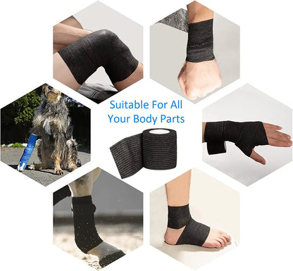 3/6/12/24/48 PCS Tattoo Grip Cover Wrap Disposable Black  Bandage For Tattoo Grip Bandage Machine Tape Tube Accessories