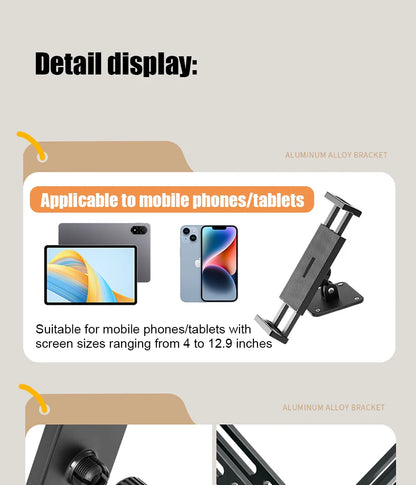 Support mural réglable pour tablette et téléphone | rotatif à 360 degrés