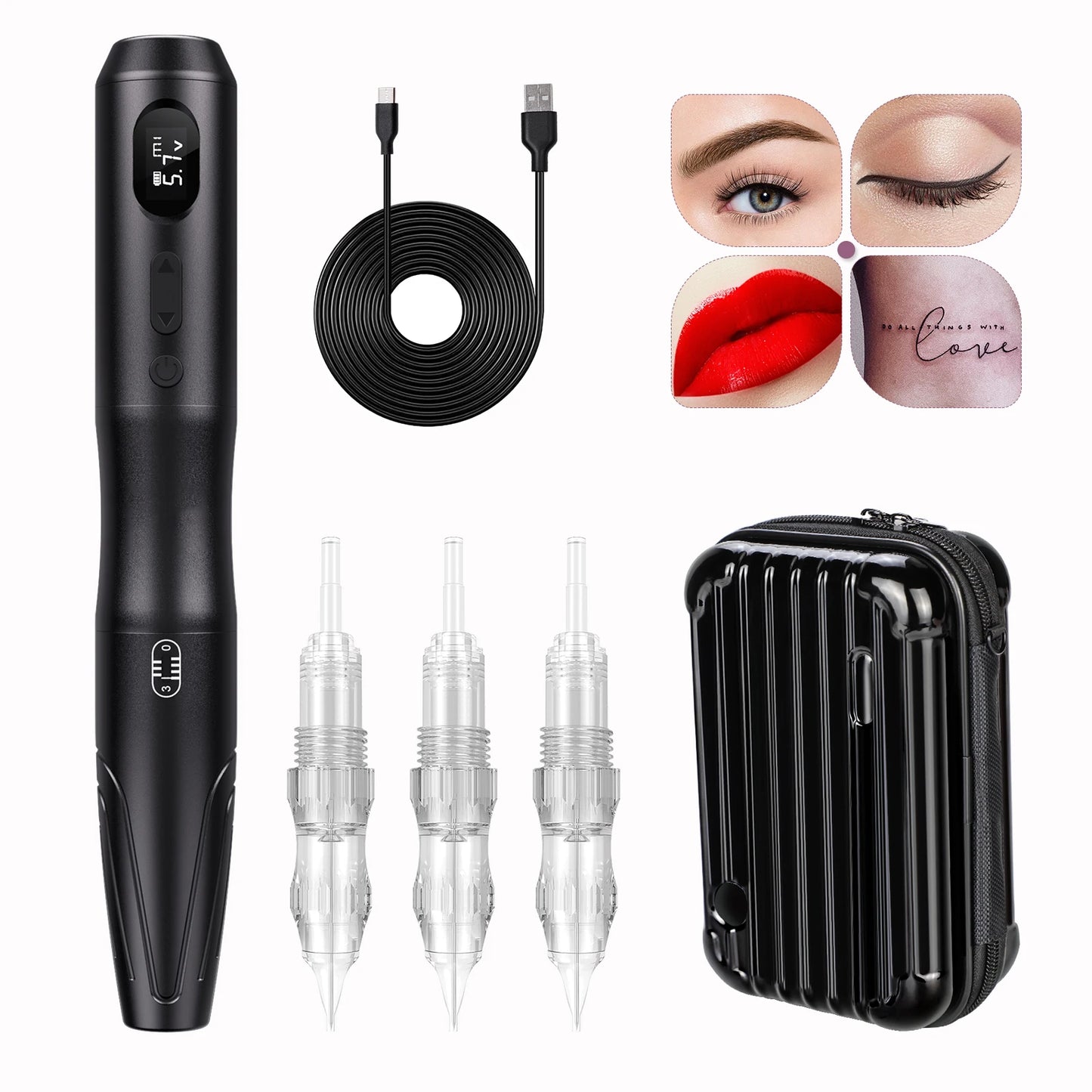 Biomaser S20 Wireless Tattoo Machine Pen for Permanent Makeup Pen Beginner Eyebrows Lips Tattoo Artist Supplies
