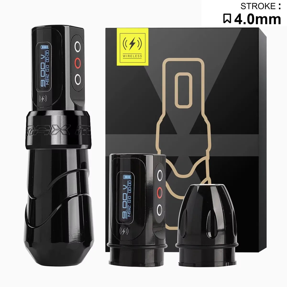 Flux MAX 4.0MM Rotating Tattoo Machine Wireless Permanent Makeup Machine 2400mAh Large Two Battery LED Display Screen Artist