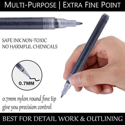 Lot de stylo de peinture acrylique noire