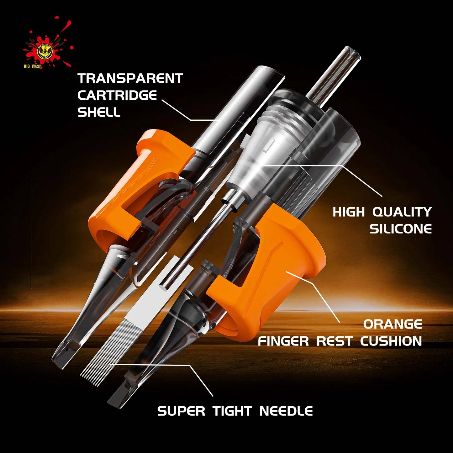 BIGWASP 10PCS Tattoo Cartridge Needle RL/RM/RS/M1 Disposable Sterilized Safe Sterile Needle Suitable for Tattoo Machine Supplies
