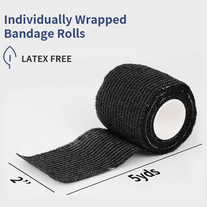 3/6/12/24/48 PCS Tattoo Grip Cover Wrap Disposable Black  Bandage For Tattoo Grip Bandage Machine Tape Tube Accessories