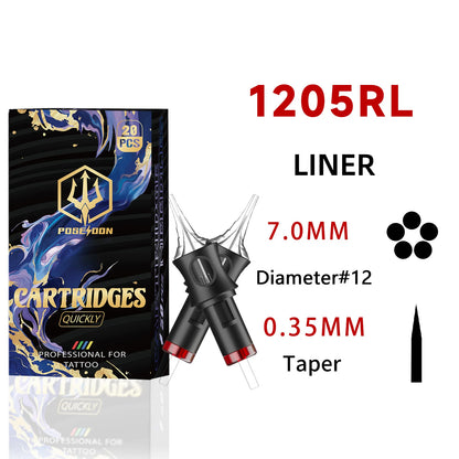 Tattoo Needles POSEIDON V5 20PCS Tattoo Needles Disposable Safty RL Tattoo Cartridge Needle Hot  Permanent Makeup Tattoo Needles