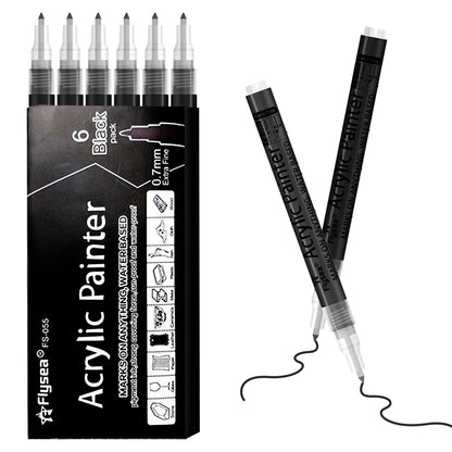 Lot de stylo de peinture acrylique noire