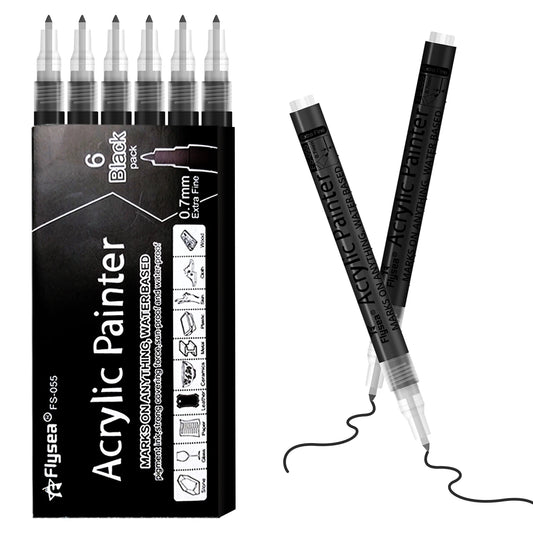 Lot de stylo de peinture acrylique noire