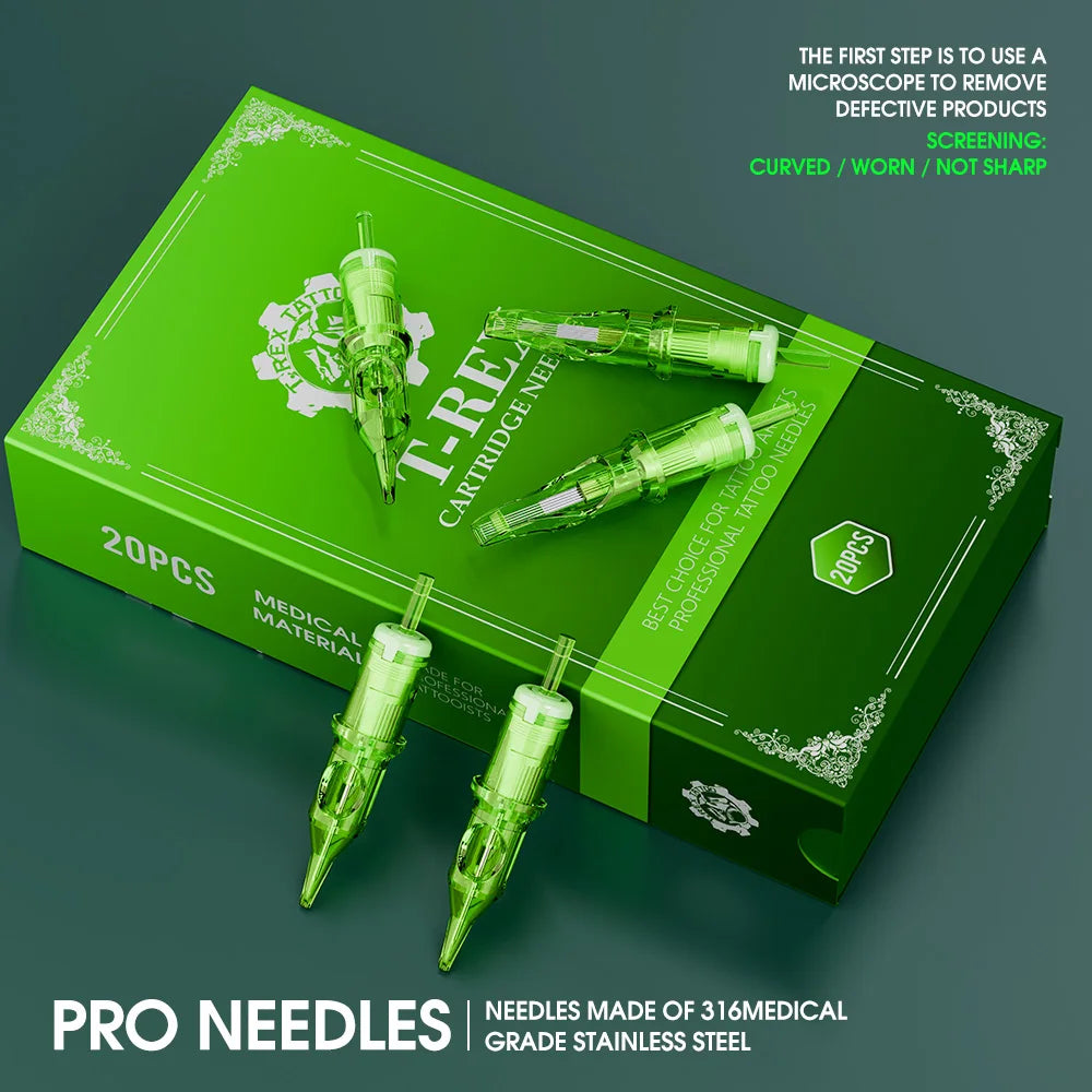 T-Rex 20pcs box tattoo needle RL disposable tattoo needle 0.35mm tattoo rotary pen round lining tattoo needle safe and sterile