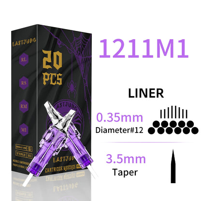 Tattoo Cartridge Needles 20Pcs LASTJUDG Tattoo Needles For Makeup Permanent Tattoo Machine Kit Disposable Safety Tattoo Needles
