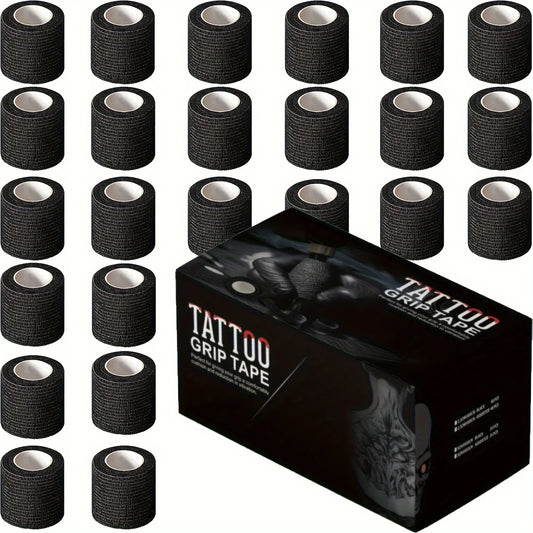 3/6/12/24/48 PCS Tattoo Grip Cover Wrap Disposable Black  Bandage For Tattoo Grip Bandage Machine Tape Tube Accessories