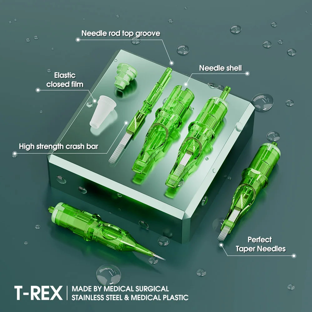 T-Rex 20pcs box tattoo needle RL disposable tattoo needle 0.35mm tattoo rotary pen round lining tattoo needle safe and sterile
