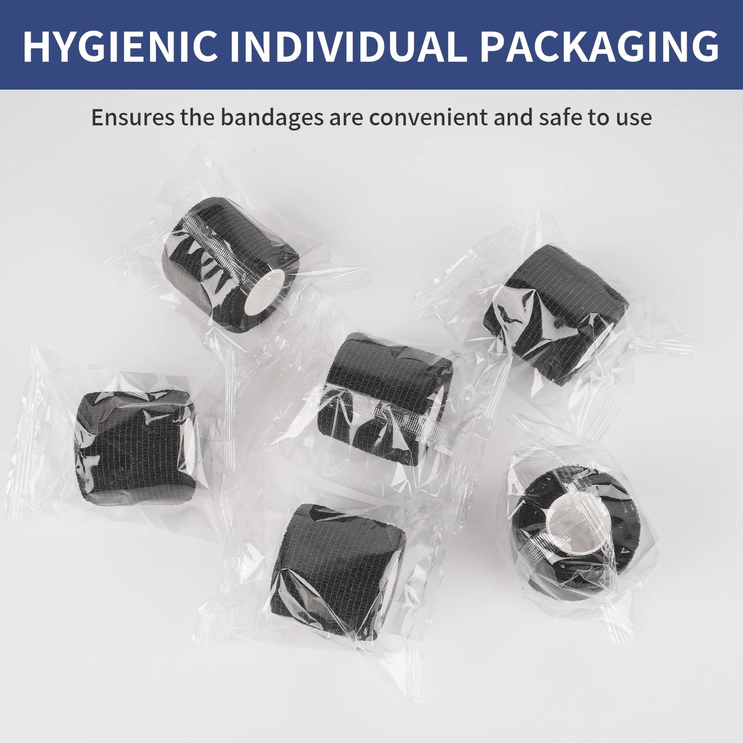 3/6/12/24/48 PCS Tattoo Grip Cover Wrap Disposable Black  Bandage For Tattoo Grip Bandage Machine Tape Tube Accessories