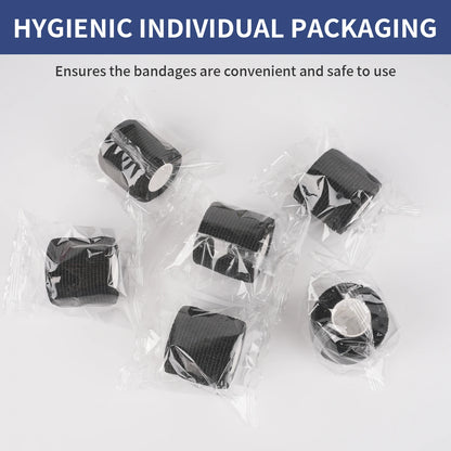 3/6/12/24/48 PCS Tattoo Grip Cover Wrap Disposable Black  Bandage For Tattoo Grip Bandage Machine Tape Tube Accessories