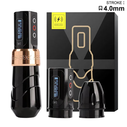 Flux MAX 4.0MM Rotating Tattoo Machine Wireless Permanent Makeup Machine 2400mAh Large Two Battery LED Display Screen Artist