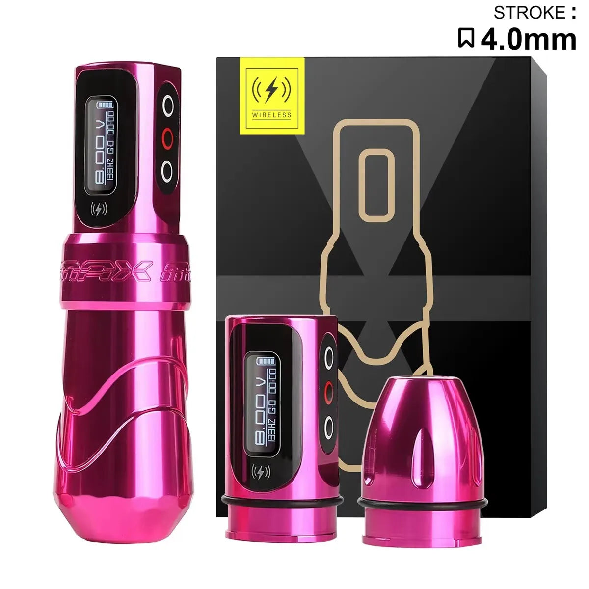 Flux MAX 4.0MM Rotating Tattoo Machine Wireless Permanent Makeup Machine 2400mAh Large Two Battery LED Display Screen Artist