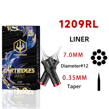 Tattoo Needles POSEIDON V5 20PCS Tattoo Needles Disposable Safty RL Tattoo Cartridge Needle Hot  Permanent Makeup Tattoo Needles